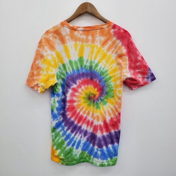 Mens Unisex XXL Rainbow Tie-Dye Spiral T-Shirt 100% Cotton Short Sleeve Festival - Picture 3 of 12